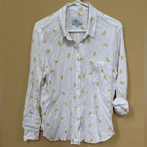 Rails Linen Shirt with Banana Print